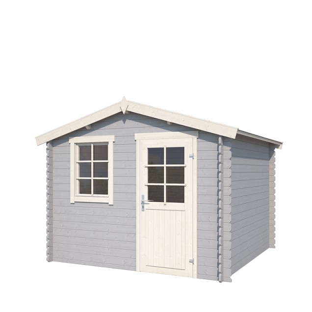 Blokhut Nina 275x275 Platinum Grey-Wit