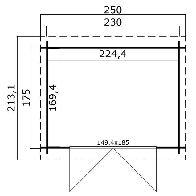 Blokhut Indi 230x175 Olijfgroen Geïmpregneerd