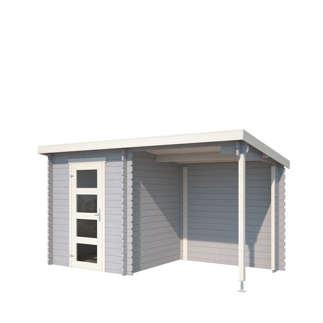 Blokhut Jelle 370x175 Platinum Grey-Wit