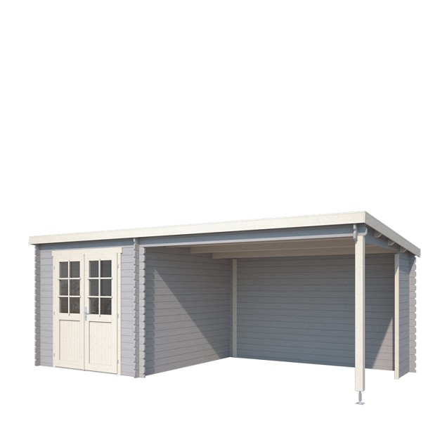 Blokhut Sunniva 570x275 Platinum Grey-Wit