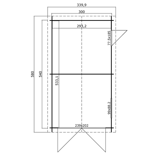 Garage Dillon 300x540 Carbon Grey-Wit