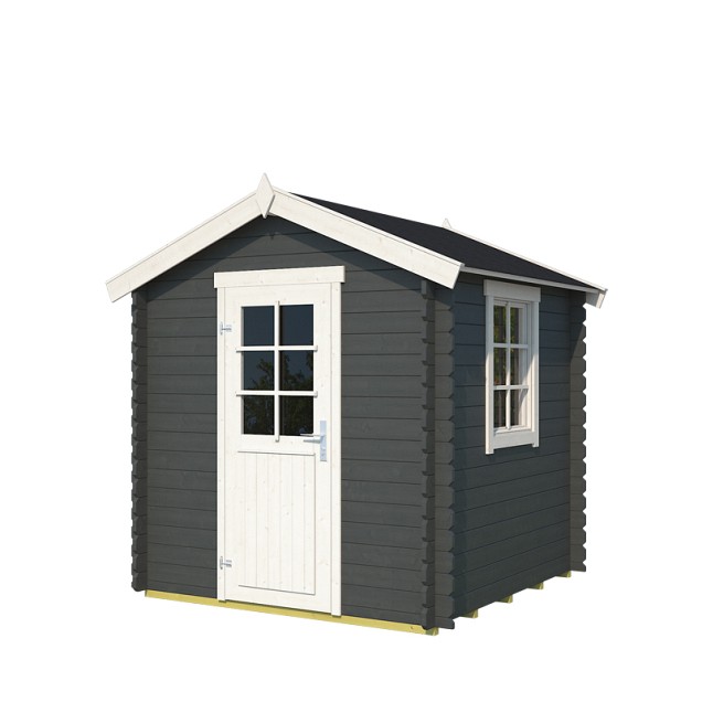 Blokhut Wels 200x200 Carbon Grey-Wit