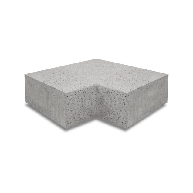Oudhollandsche hoekstuk traptrede 90° buiten 37x15 Grijs