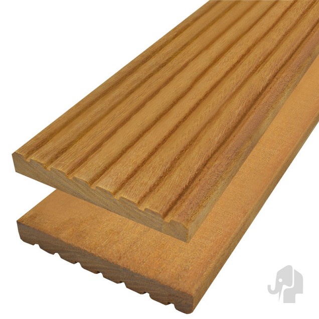 Bangkirai decking groef-ribbel 2,1x14,5 cm