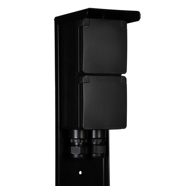 Tuinpaal - pro dubbel met dubbele wartel zwart