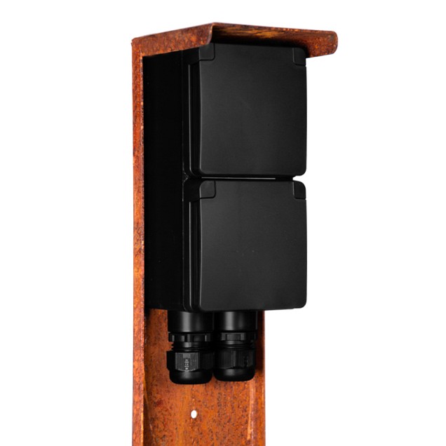 Tuinpaal - pro dubbel met dubbele wartel corten