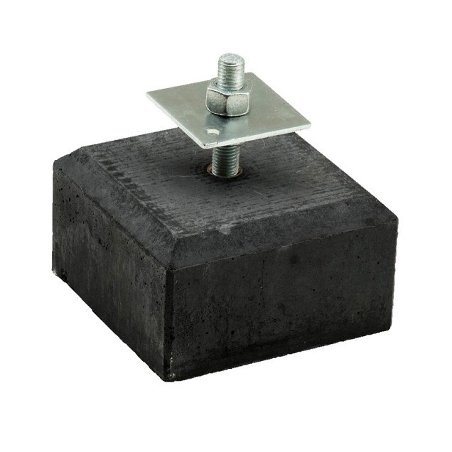 Betontegel 18x18x10 cm, recht, flexibele stelplaat, M20, antraciet