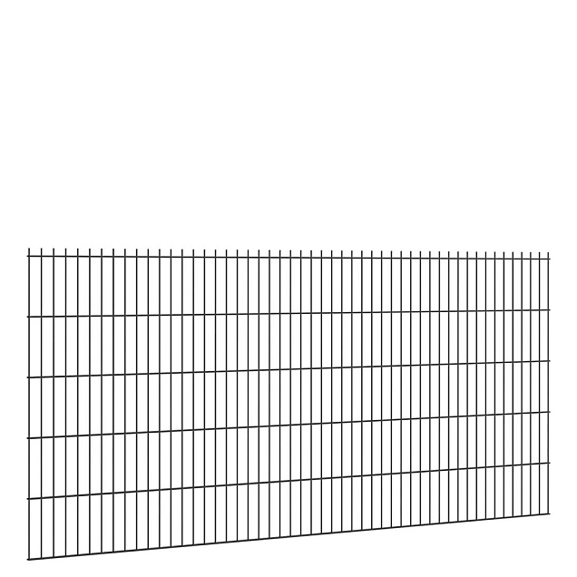 Hillfence metalen scherm, dubbele staafmat, 250x103 cm, zwart