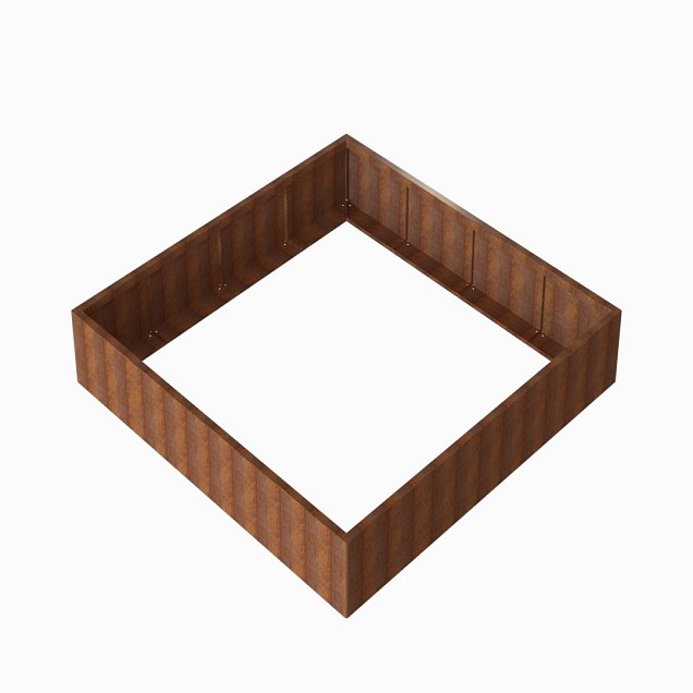 Bloembak Module+ 240x240x42 cm Corten