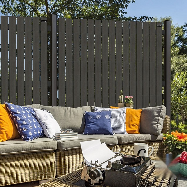 Aluminium paal 7x7x272 cm antraciet (incl kap en houten kern)