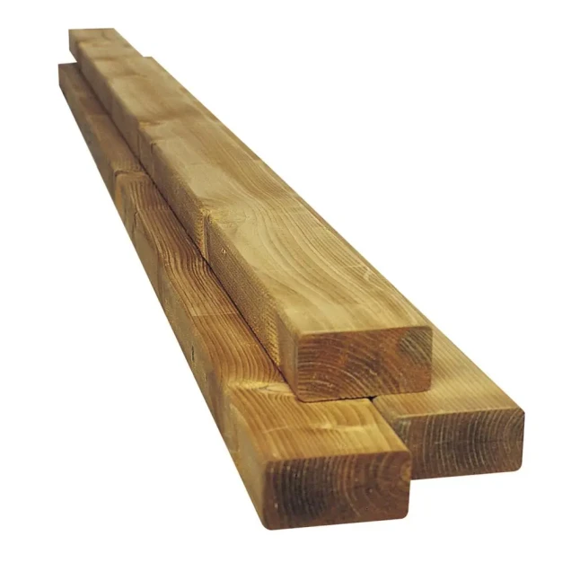 Scandinavisch vuren geschaafde gording 5.8x15.6x420 cm, groen geïmpregneerd