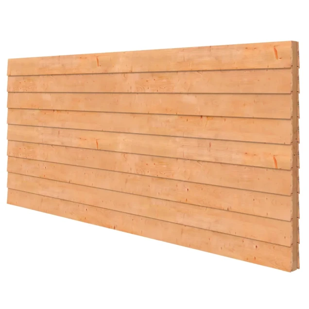 Douglas wandpakket t.b.v. dubbelzijdige wand kapschuur Comfort 371x162 cm, kleurloos geïmpregneerd