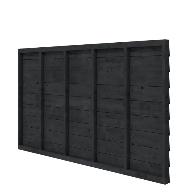 Douglas wandpakket t.b.v. enkelzijdige wand kapschuur Comfort 278.5x162 cm, zwart geïmpregneerd