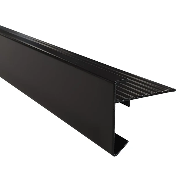Aluminium daktrim 45x45 mm - 250 cm, zwart RAL 9005