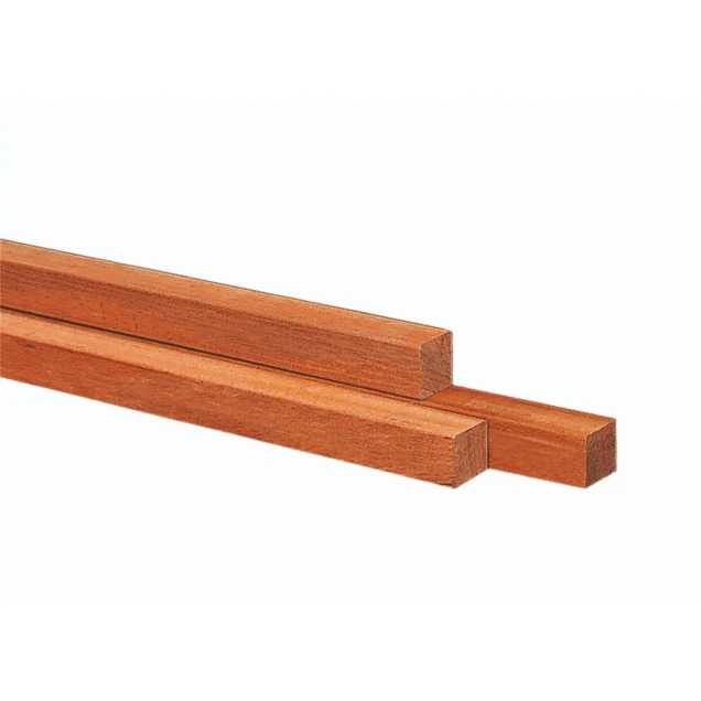Azobe hardhouten paal fijnbezaagd. gepunt 8x8x275 cm