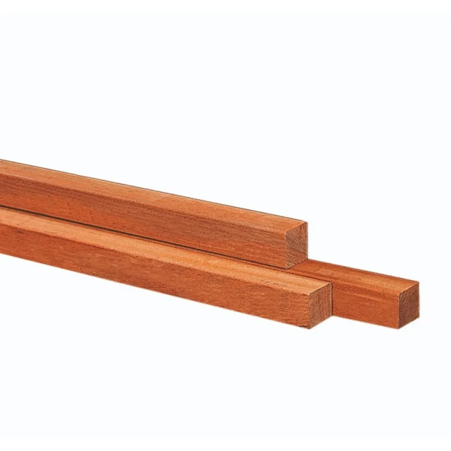 Azobe hardhouten paal fijnbezaagd. gepunt 10x10x400 cm