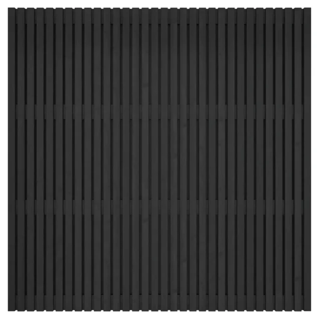 Grenen geschaafd latten scherm, recht horizontaal/verticaal, 180x180x5 cm, zwart gespoten.