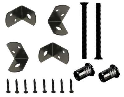 Uni-beslag t.b.v. 1 betonpaal, zwart gepoedercoat.