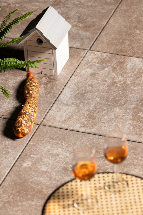 Trippel T 60x60x4 cm Bruin nuance