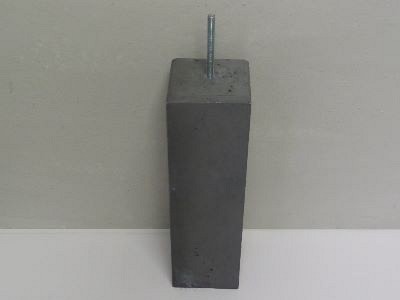 Betonpoer 17x17x58 cm antra, met facet (15x15), cpl.