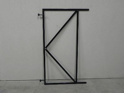 Verstelbaar poortframe gegal 90 x 155 cm zwart gepoedercoat