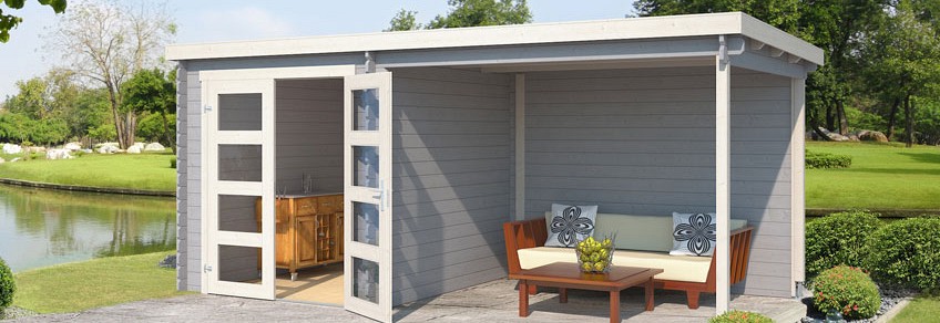 Blokhutten met plat dak